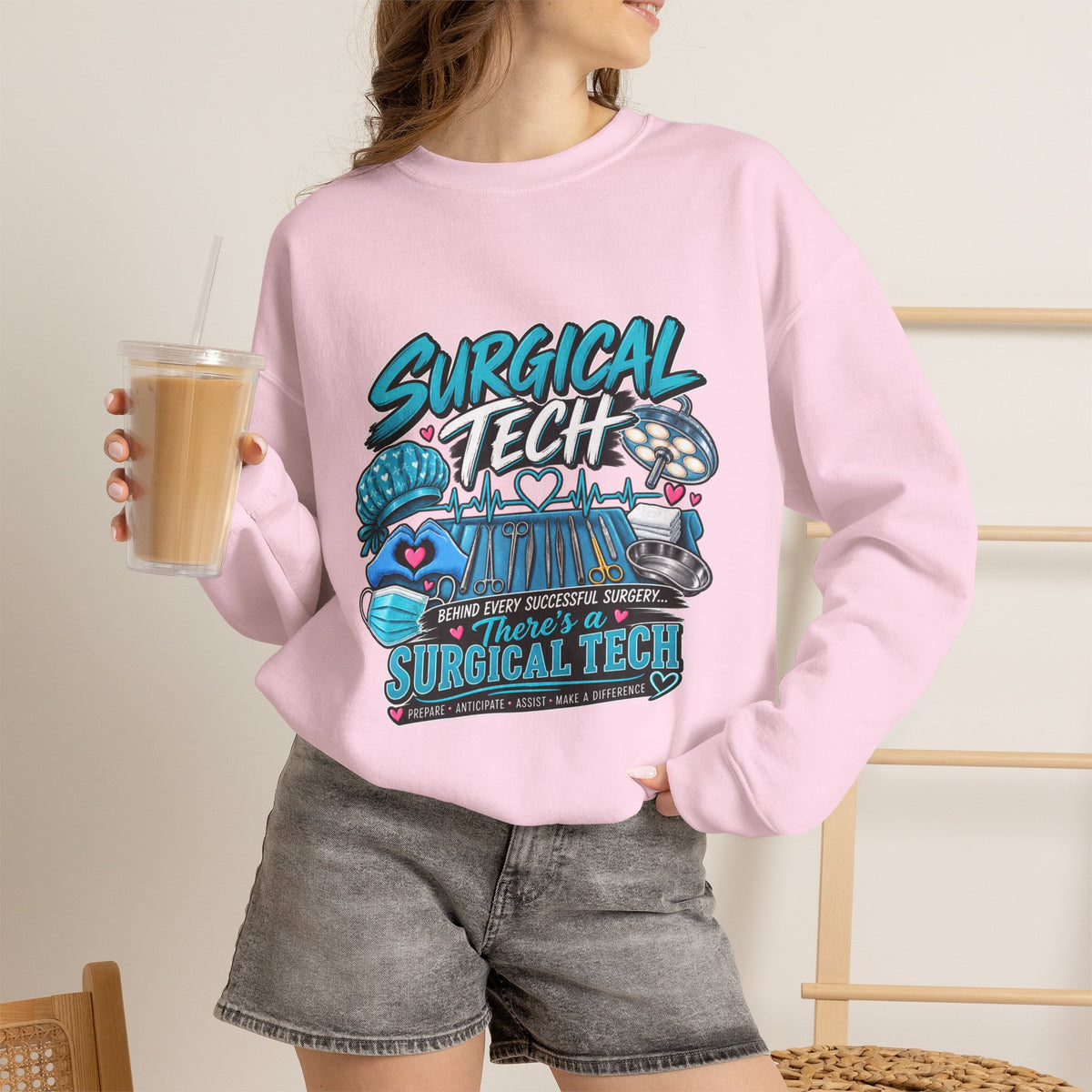 Surgical Tech Crewneck Sweatshirt – Proud Surgical Technician Graphic Sweater