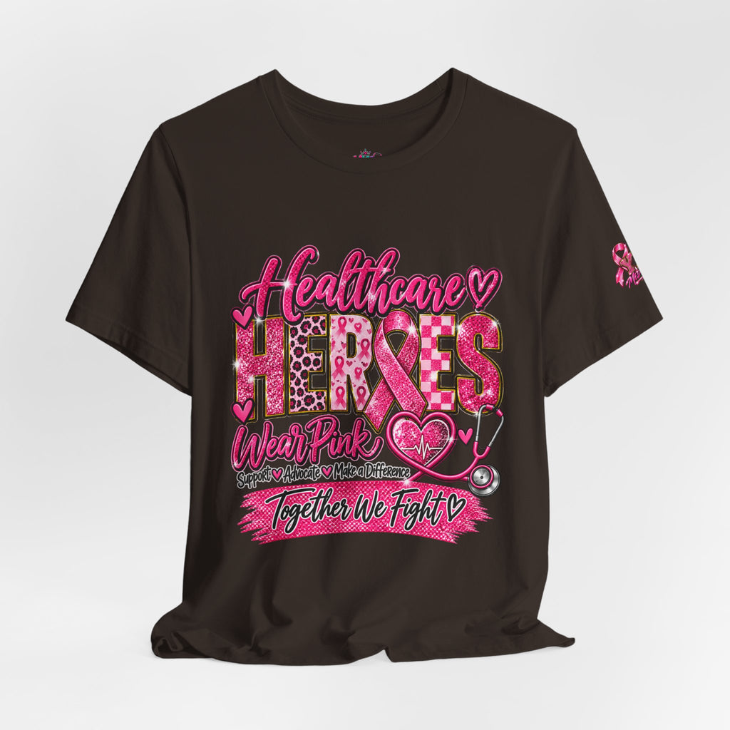 Breast Cancer Awareness Healthcare Heroes Tee — "Together We Fight" Pink Ribbon Shirt