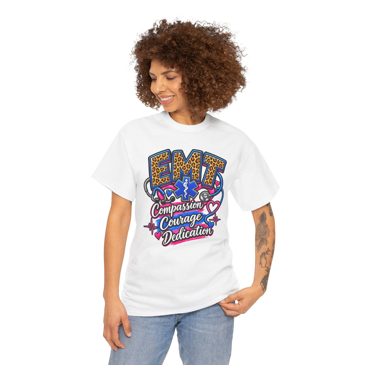 EMT Compassion Courage Dedication T-Shirt — Paramedic & First Responder Tribute Tee