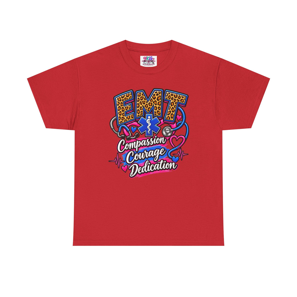 EMT Compassion Courage Dedication T-Shirt — Paramedic & First Responder Tribute Tee