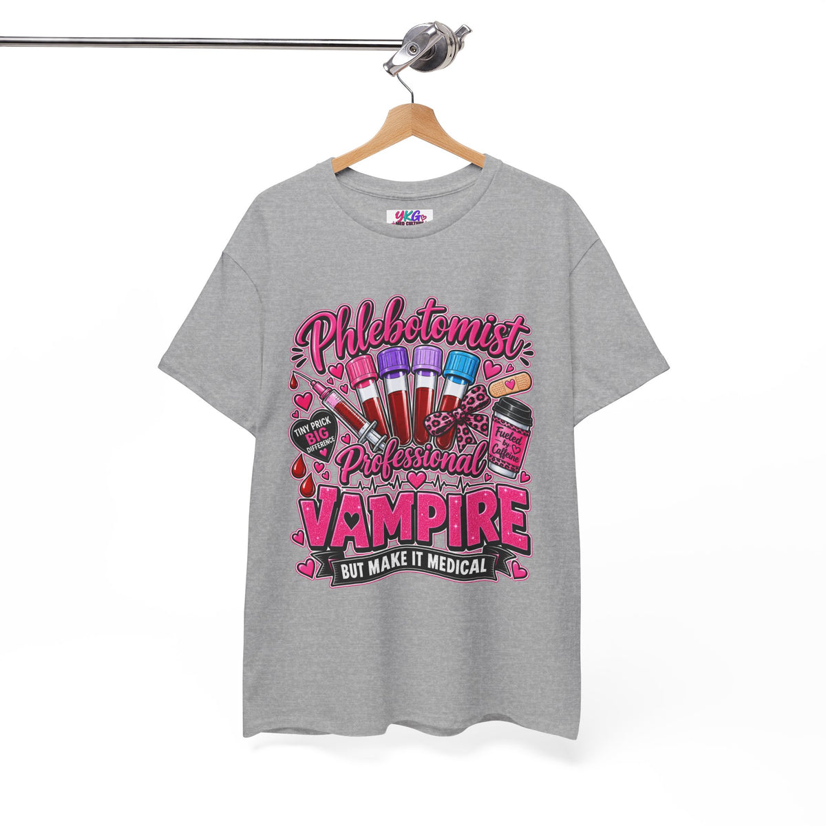 Phlebotomist Vampire T-Shirt – 'Professional Vampire but Make It Medical' Cute Medical Worker Tee