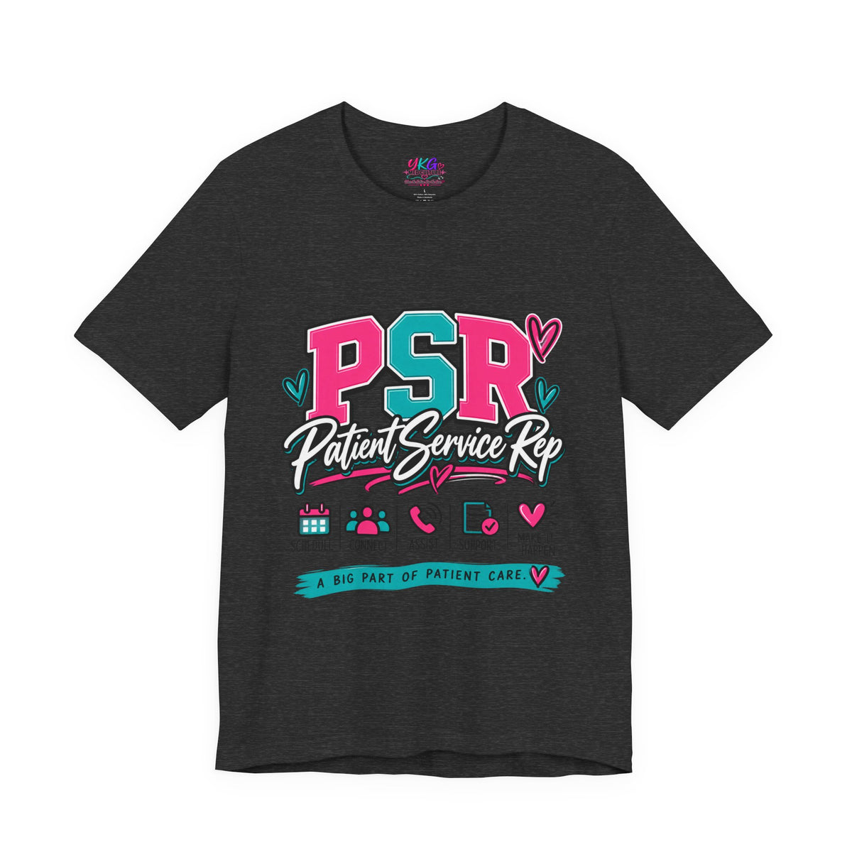 PSR Patient Service Rep T-Shirt – Cute Pink & Teal Medical Staff Tee