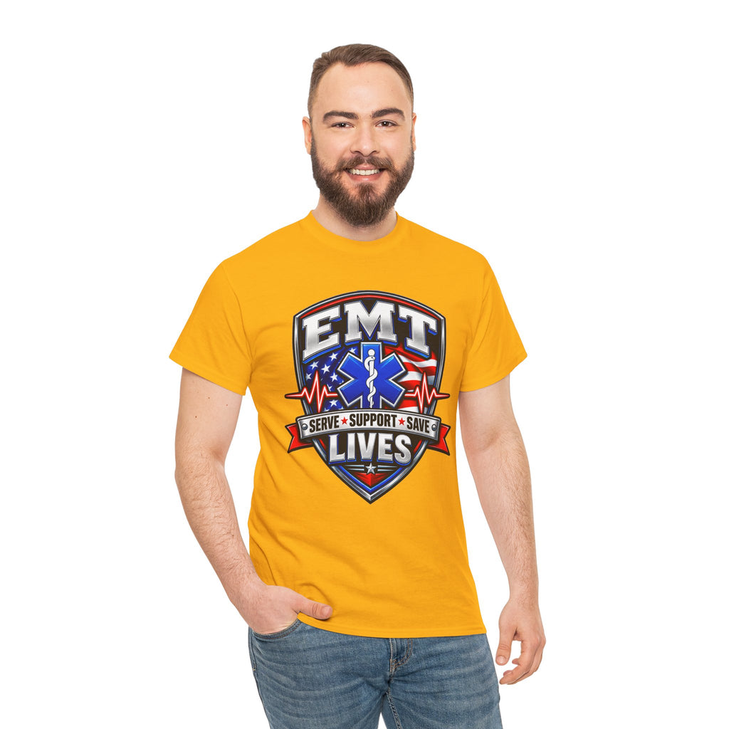 EMT Lives Tee — "Serve • Support • Save" EMS Shield Shirt