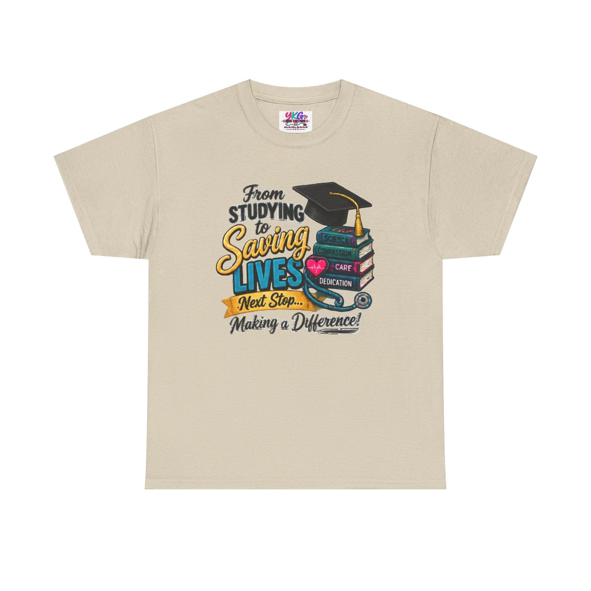 Saving Lives Nursing Graduate T-Shirt — "From Studying to Saving Lives" Graduation Tee