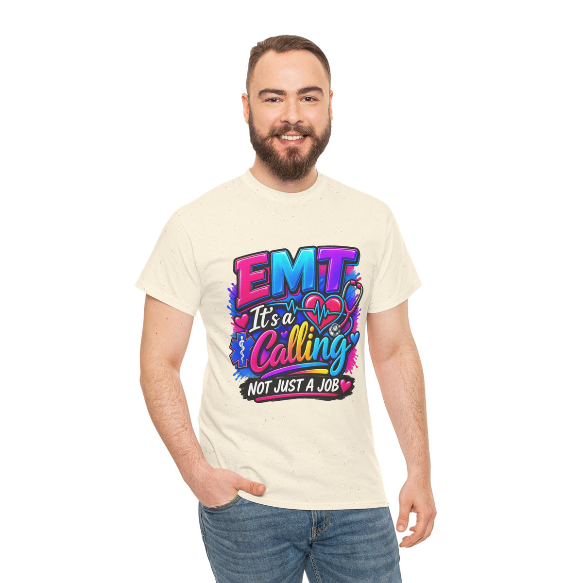 EMT T-Shirt — “It’s a Calling, Not Just a Job” Colorful EMS Tee