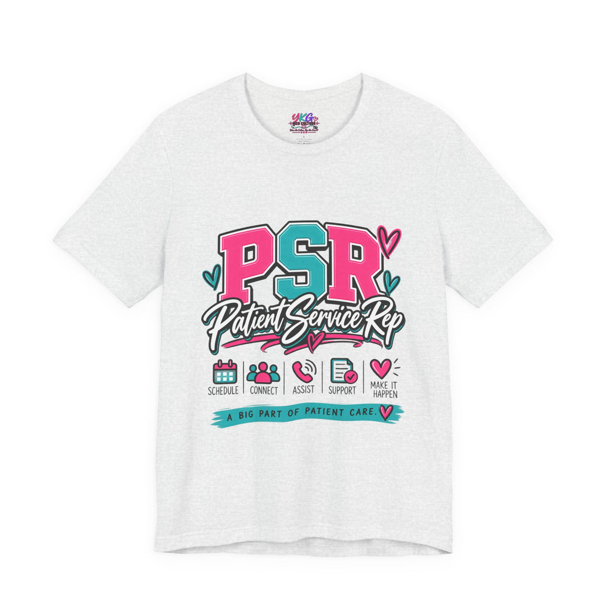PSR Patient Service Rep T-Shirt – Cute Pink & Teal Medical Staff Tee