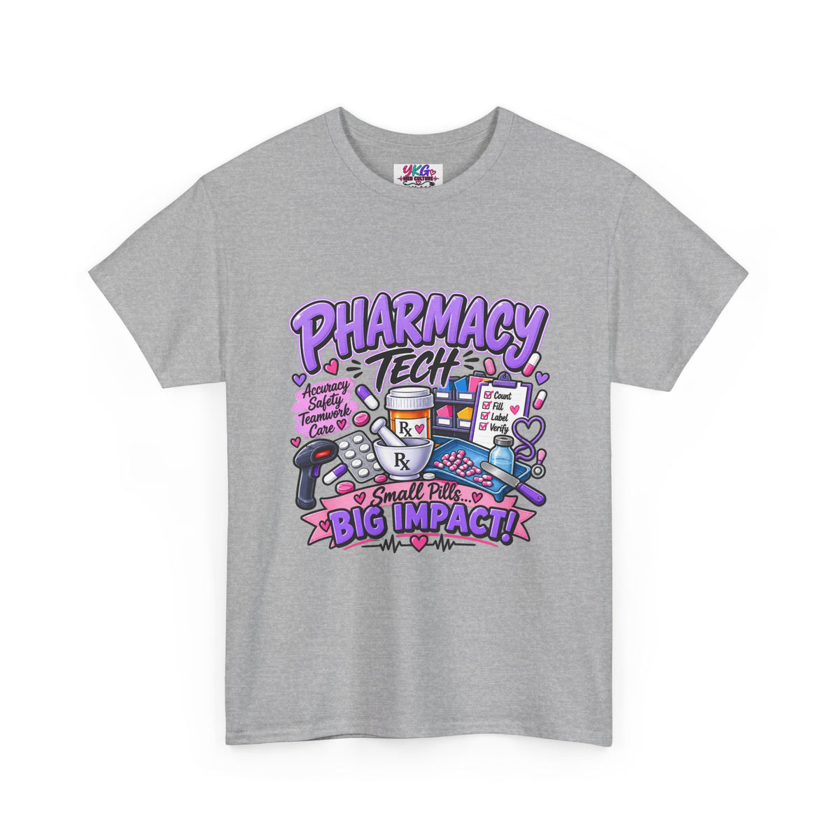 Pharmacy Tech Big Impact T-Shirt — Cute Pharmacy Technician Graphic Tee