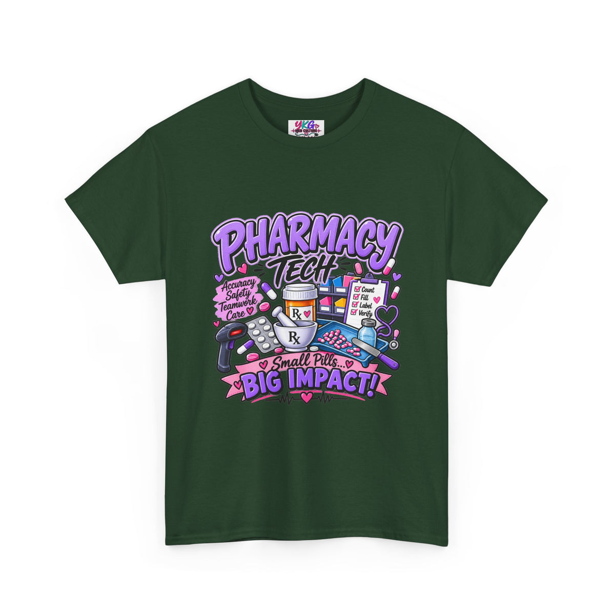 Pharmacy Tech Big Impact T-Shirt — Cute Pharmacy Technician Graphic Tee