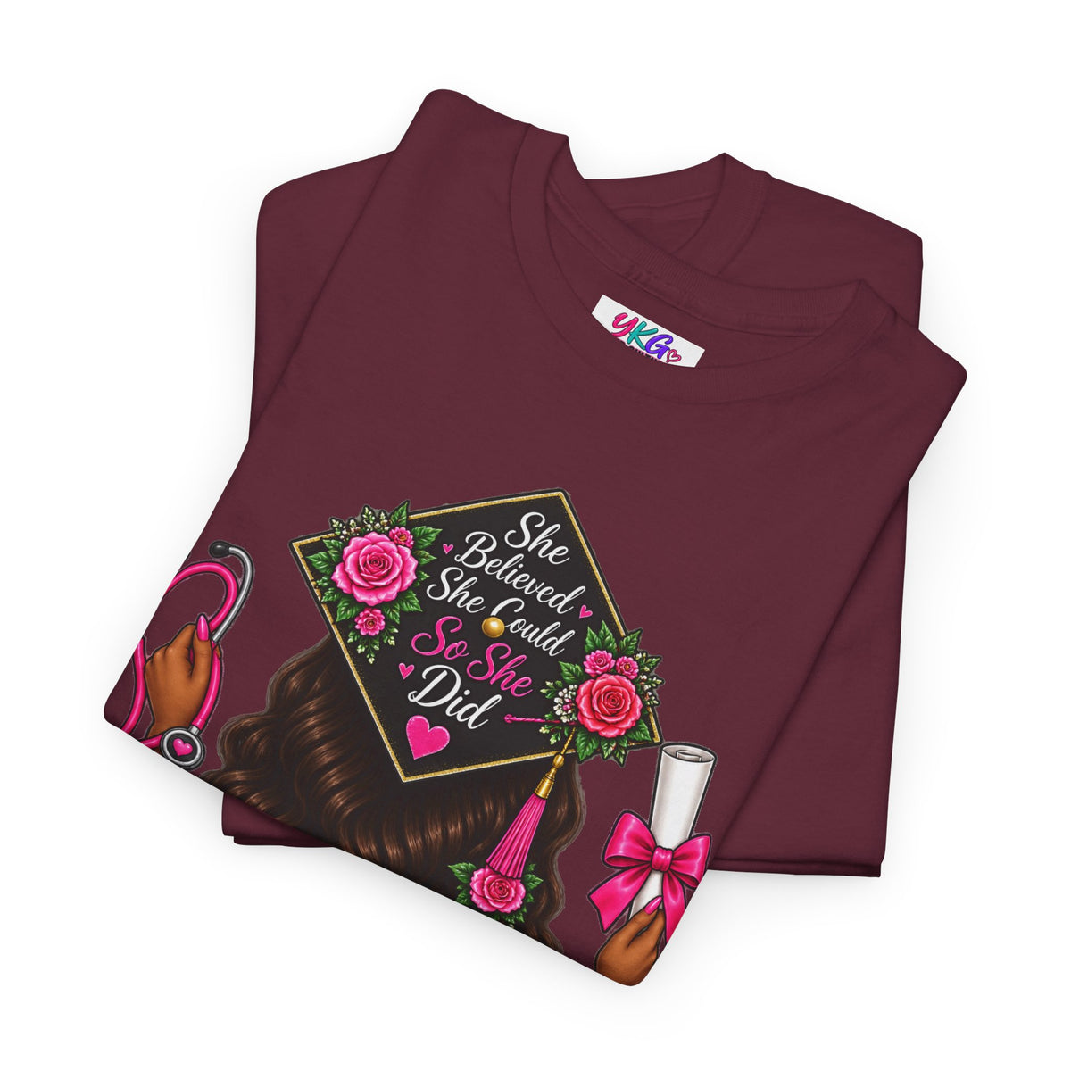 Nurse Grad T-Shirt — "Behind Every Great Nurse" Tribute Tee