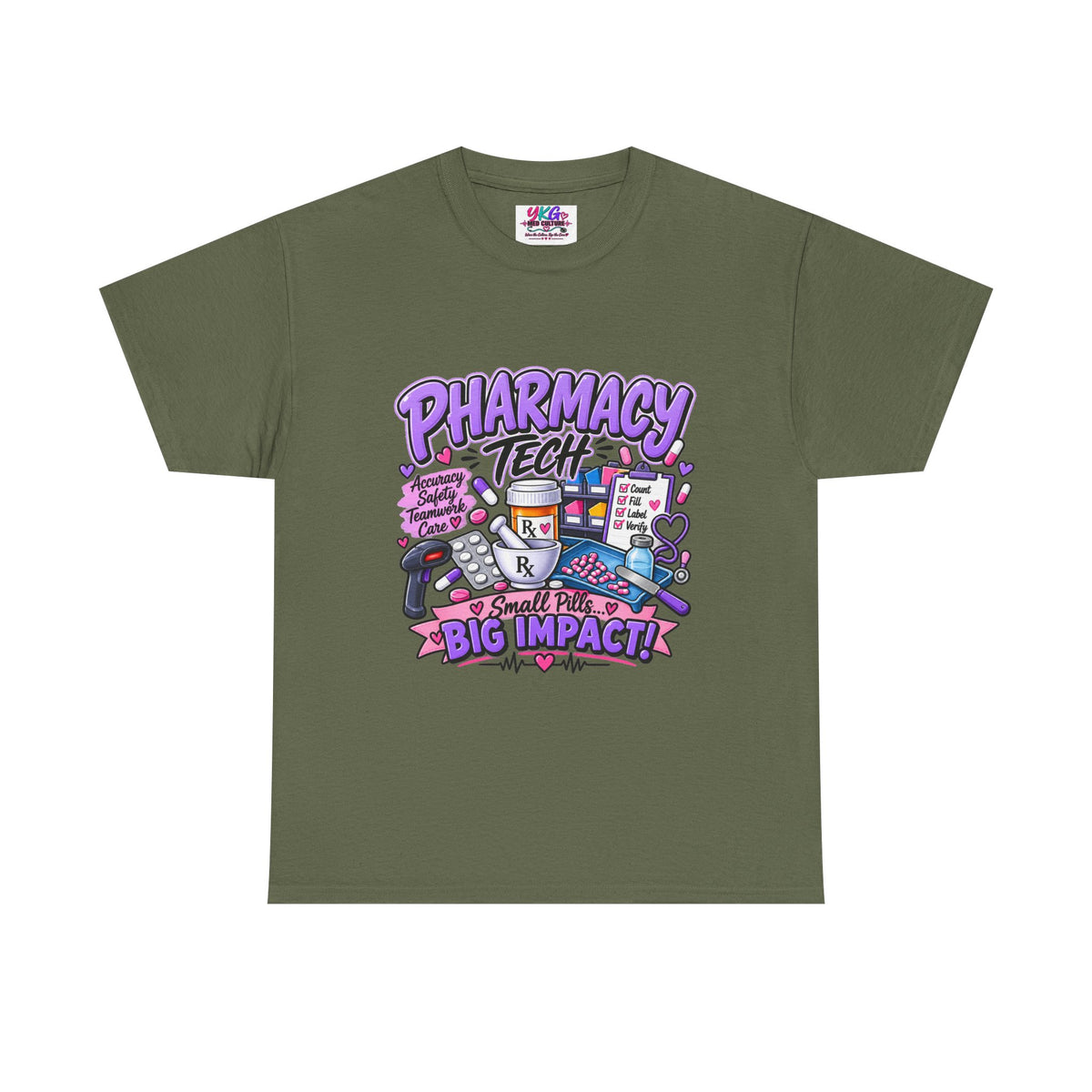 Pharmacy Tech Big Impact T-Shirt — Cute Pharmacy Technician Graphic Tee