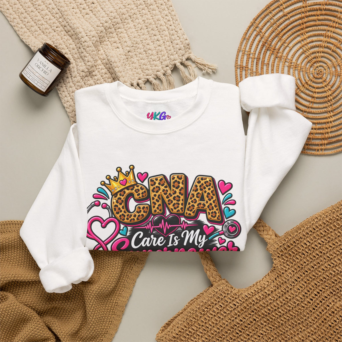 CNA Care Is My Superpower Crewneck Sweatshirt