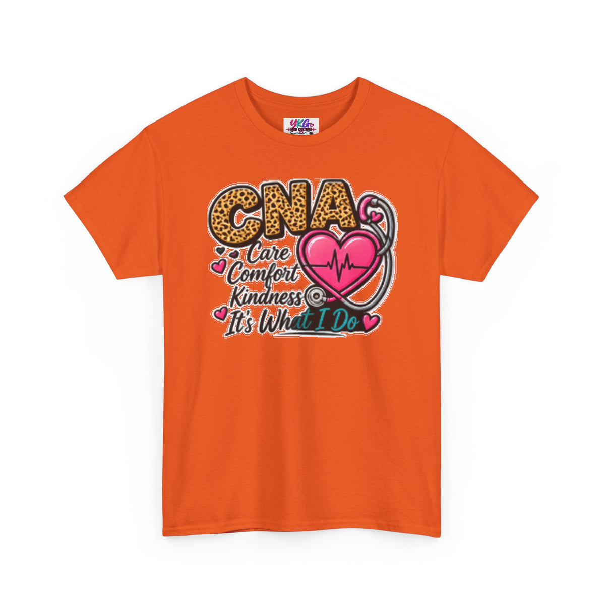 CNA Tee - "Care Comfort Kindness" Heartbeat Stethoscope Shirt for Nursing Assistants