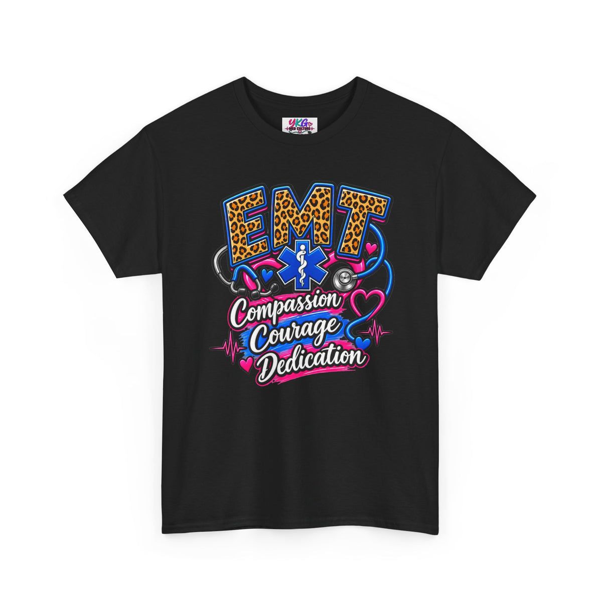 EMT Compassion Courage Dedication T-Shirt — Paramedic & First Responder Tribute Tee