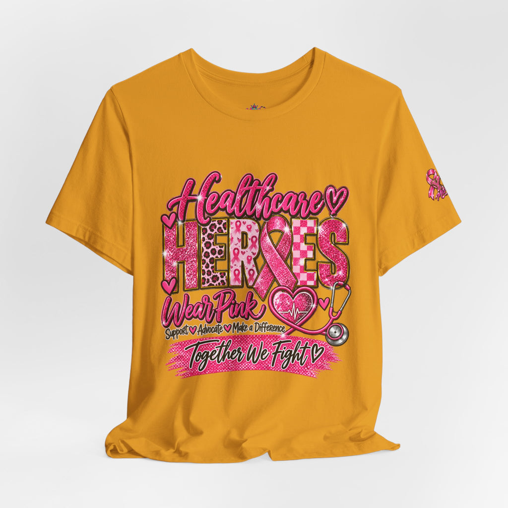 Breast Cancer Awareness Healthcare Heroes Tee — "Together We Fight" Pink Ribbon Shirt