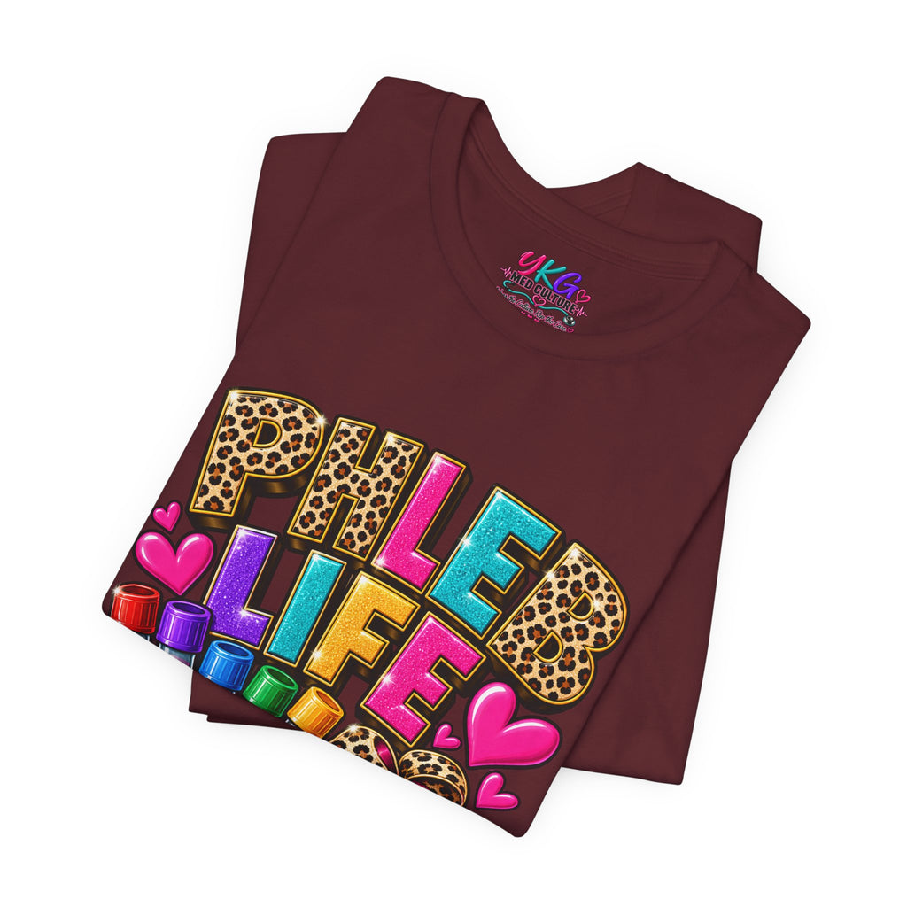 Phlebotomist Squad Tee — "Tubes, Turnarounds, Labels, Repeat" Graphic Shirt