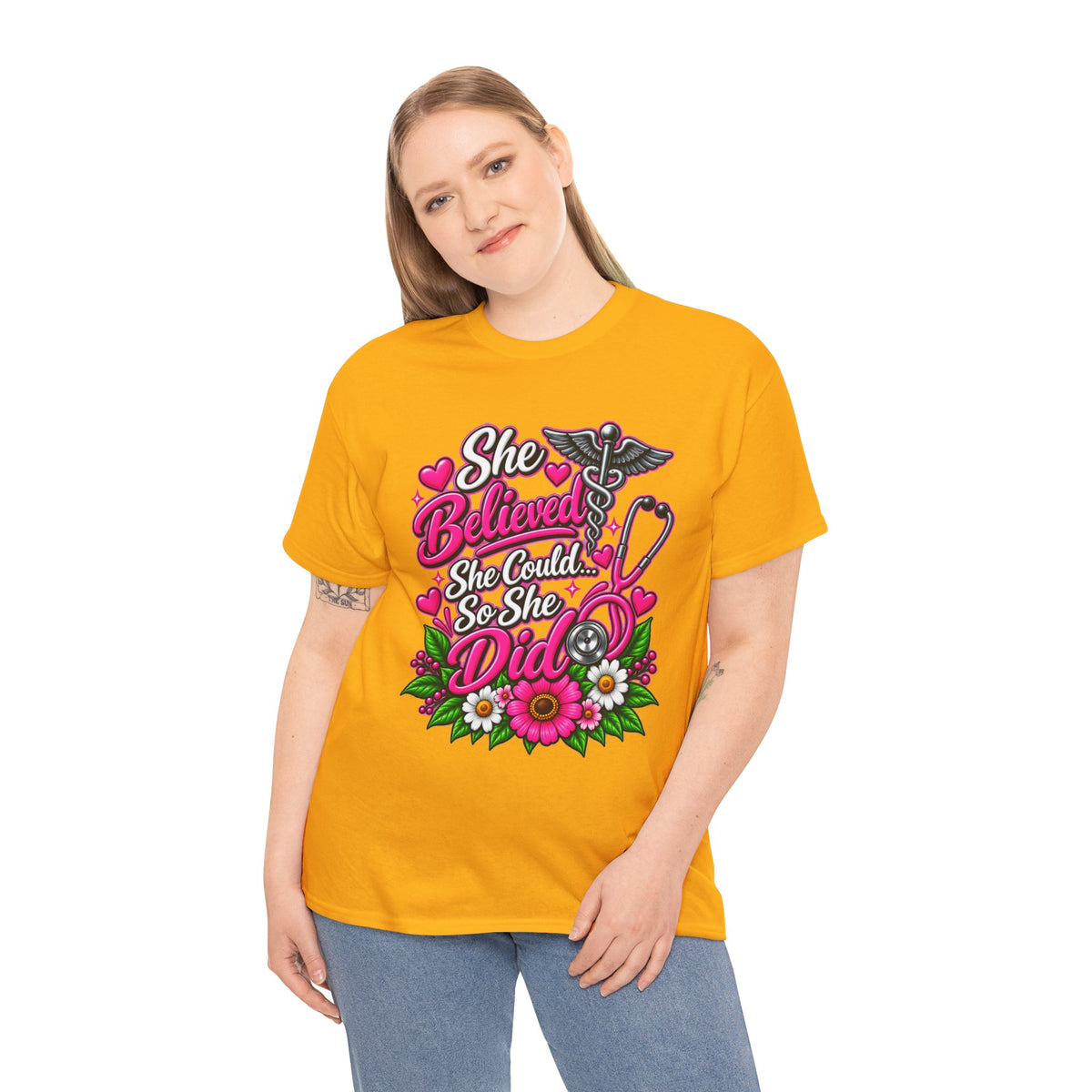 She Believed She Could So She Did Nurse Tee — Inspirational Nursing T‑Shirt