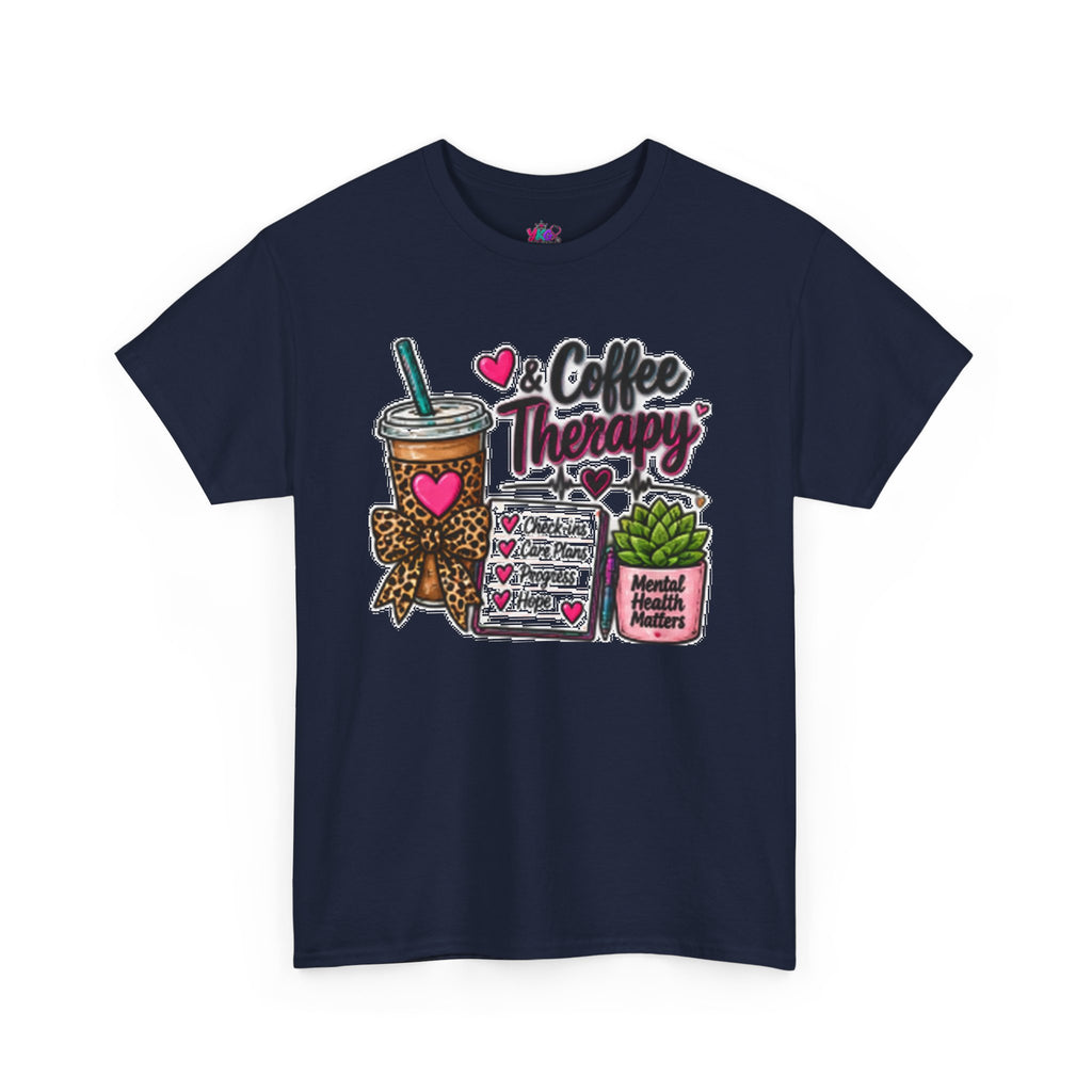 Coffee Therapy T-Shirt — Coffee, Plants & Self-Care Graphic Tee