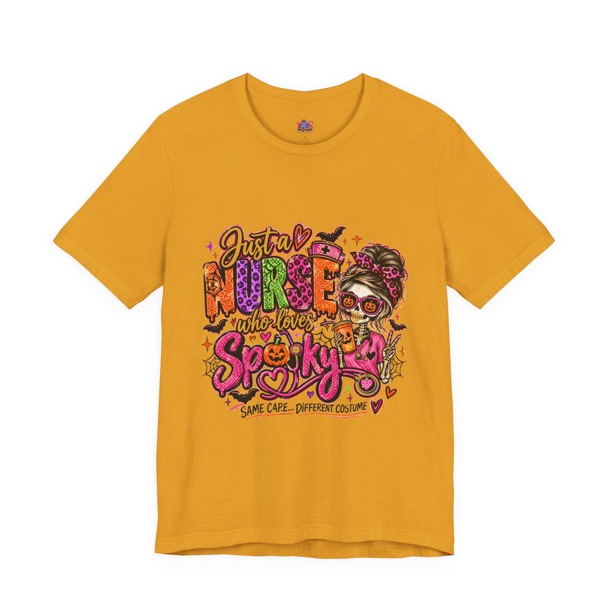 Just a Nurse Who Loves Spooky Tee — Halloween Nurse Graphic Shirt