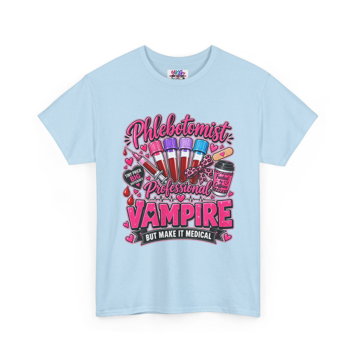 Phlebotomist Vampire T-Shirt – 'Professional Vampire but Make It Medical' Cute Medical Worker Tee