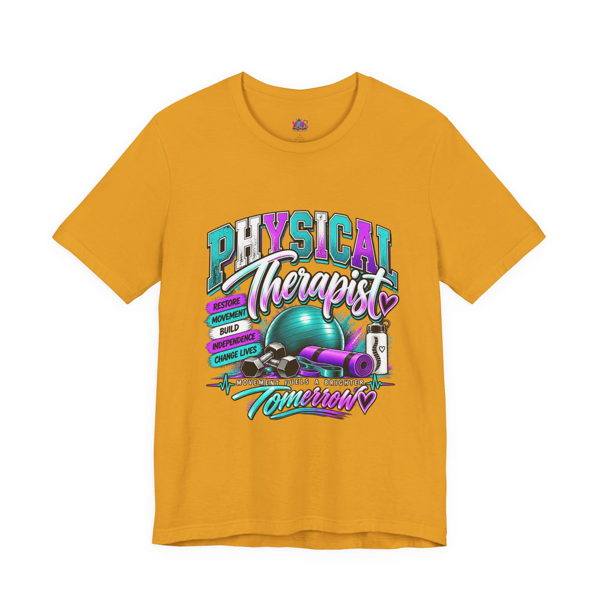Physical Therapist Tee — Retro Fitness Graphic Shirt ("Physical Therapist: Helping People Move, Change Lives")