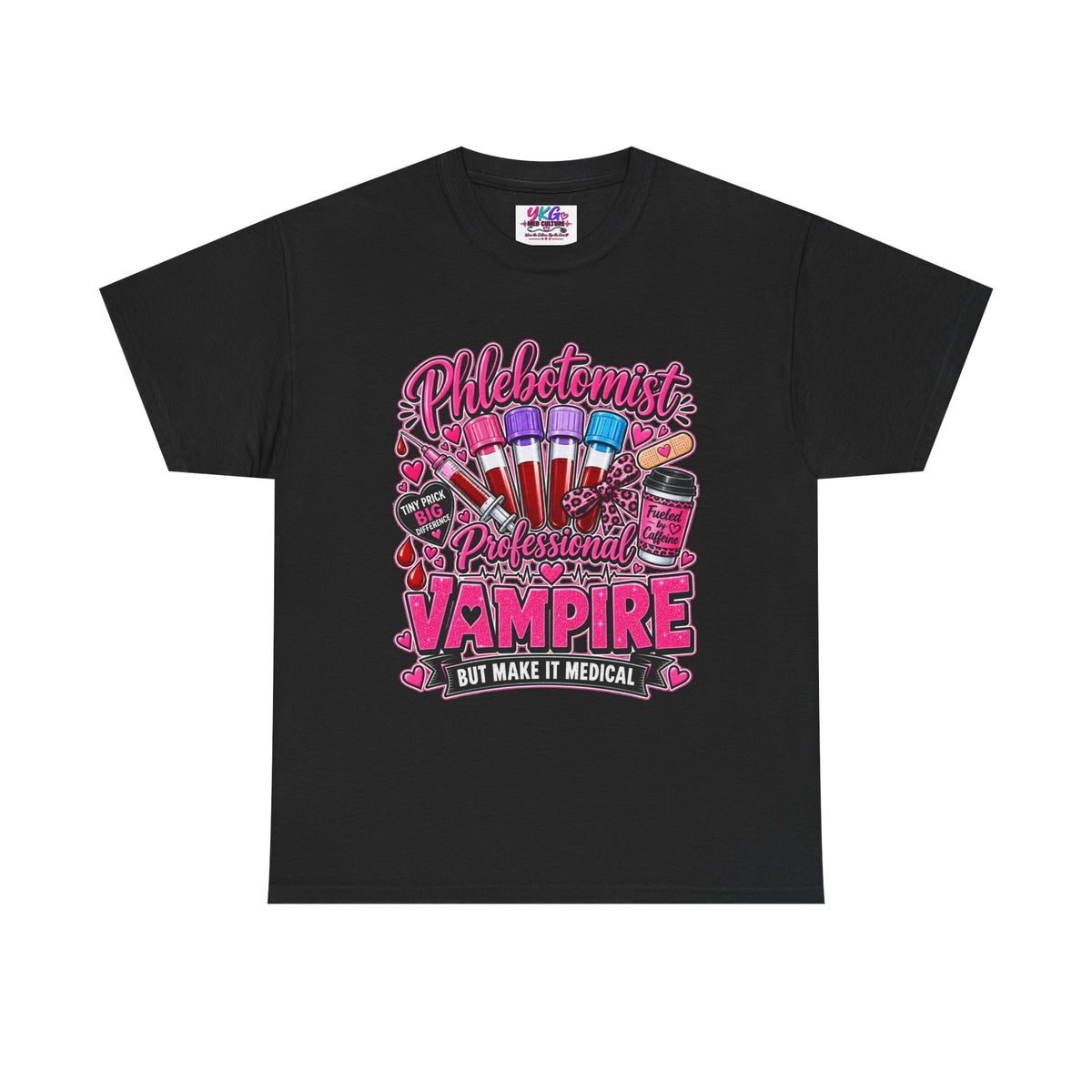Phlebotomist Vampire T-Shirt – 'Professional Vampire but Make It Medical' Cute Medical Worker Tee