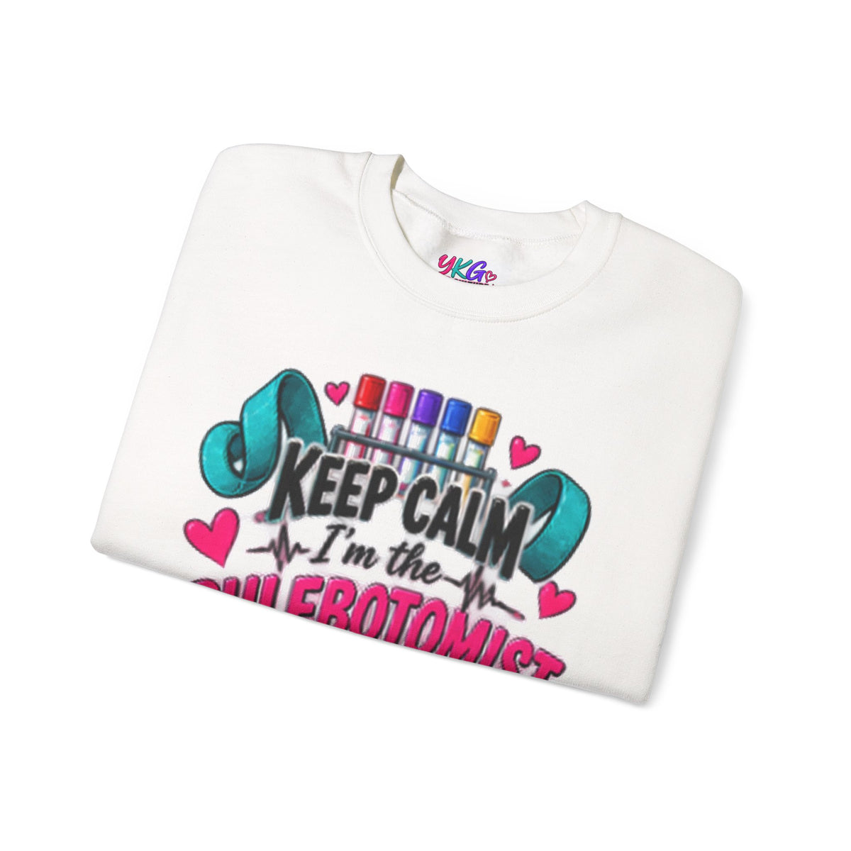 Phlebotomist Crewneck Sweatshirt – 'Keep Calm I'm the Phlebotomist' Cute Medical Gift