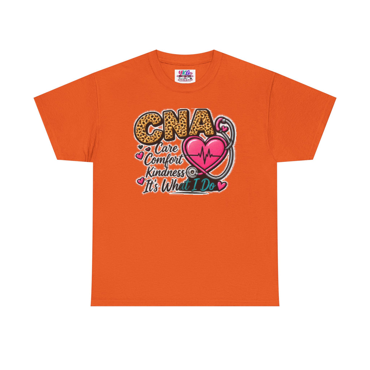CNA Tee - "Care Comfort Kindness" Heartbeat Stethoscope Shirt for Nursing Assistants