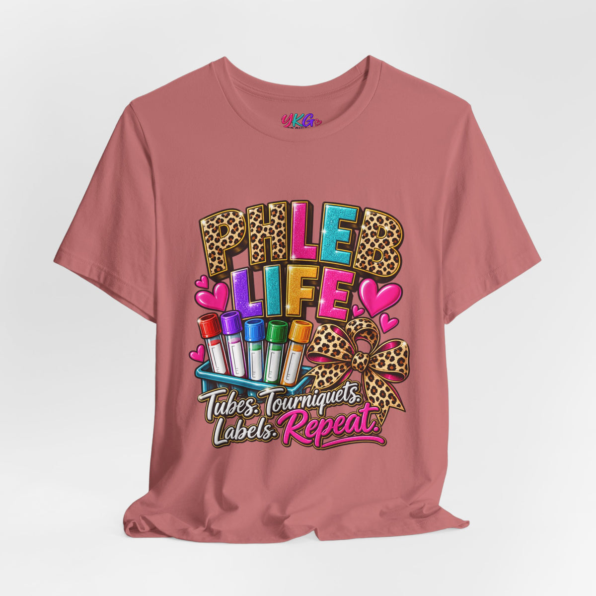 Phlebotomist Squad Tee — "Tubes, Turnarounds, Labels, Repeat" Graphic Shirt