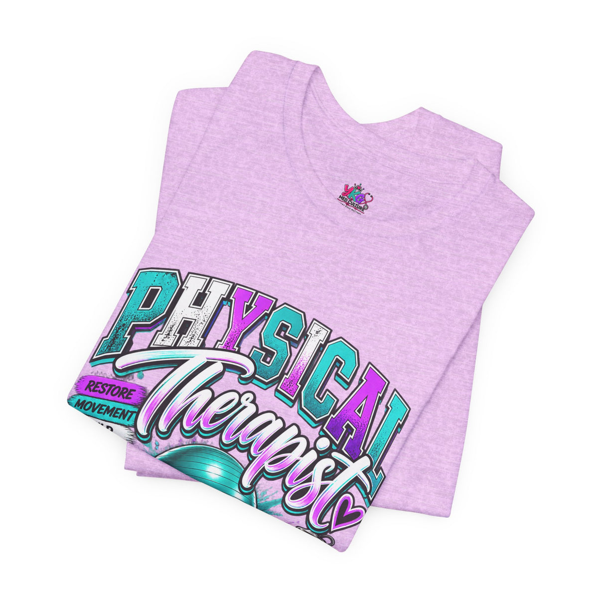 Physical Therapist Tee — Retro Fitness Graphic Shirt ("Physical Therapist: Helping People Move, Change Lives")