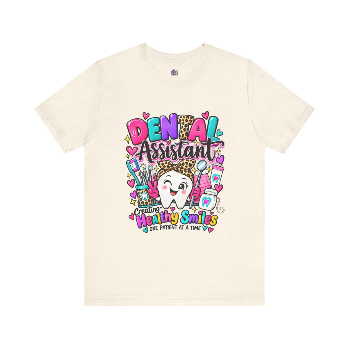 Dental Assistant T-Shirt — Cute 'Healthy Smiles' Cartoon Dental Crew Tee