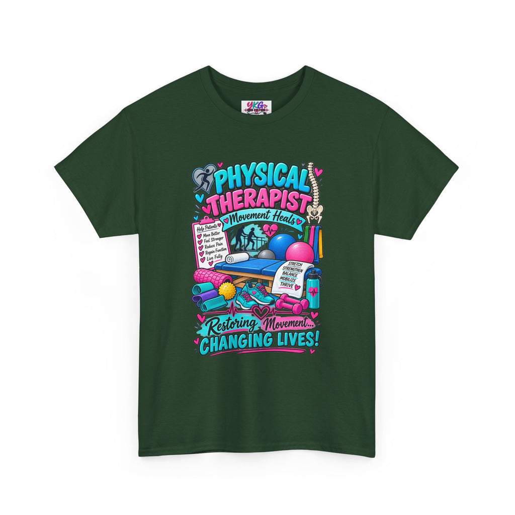 Physical Therapist T-Shirt — "Restoring Movement, Changing Lives" Colorful Rehab Tee