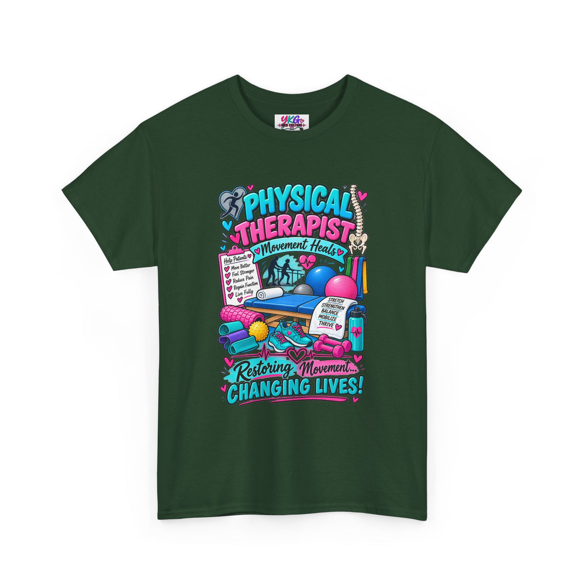 Physical Therapist T-Shirt — "Restoring Movement, Changing Lives" Colorful Rehab Tee