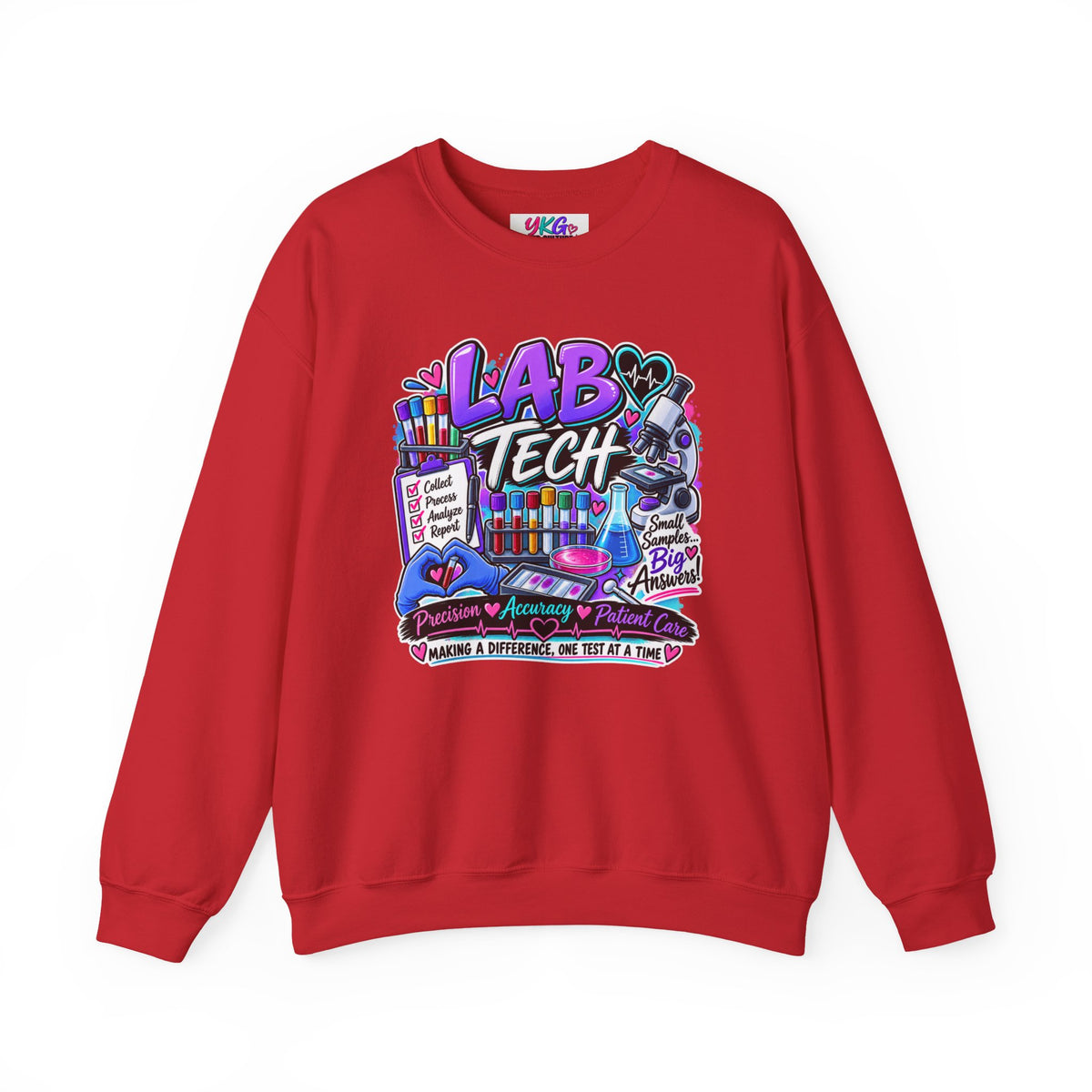 Lab Tech Crewneck Sweatshirt — Colorful Science Lab Technician Graphic