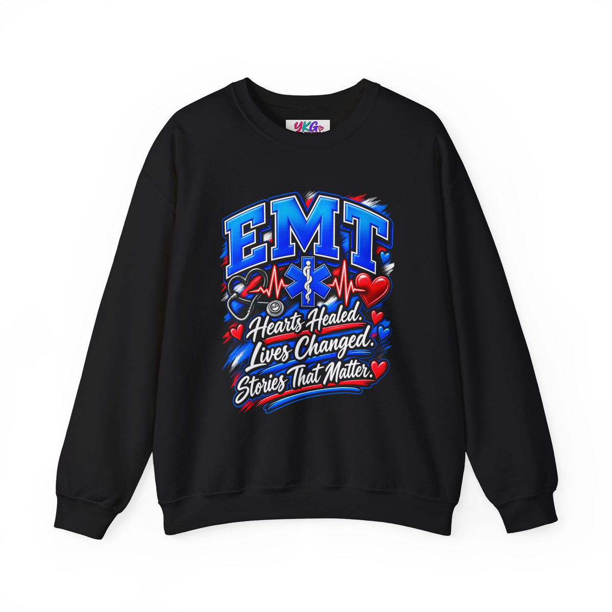 EMT Crewneck Sweatshirt — Hearts Healed, Lives Changed, Stories That Matter