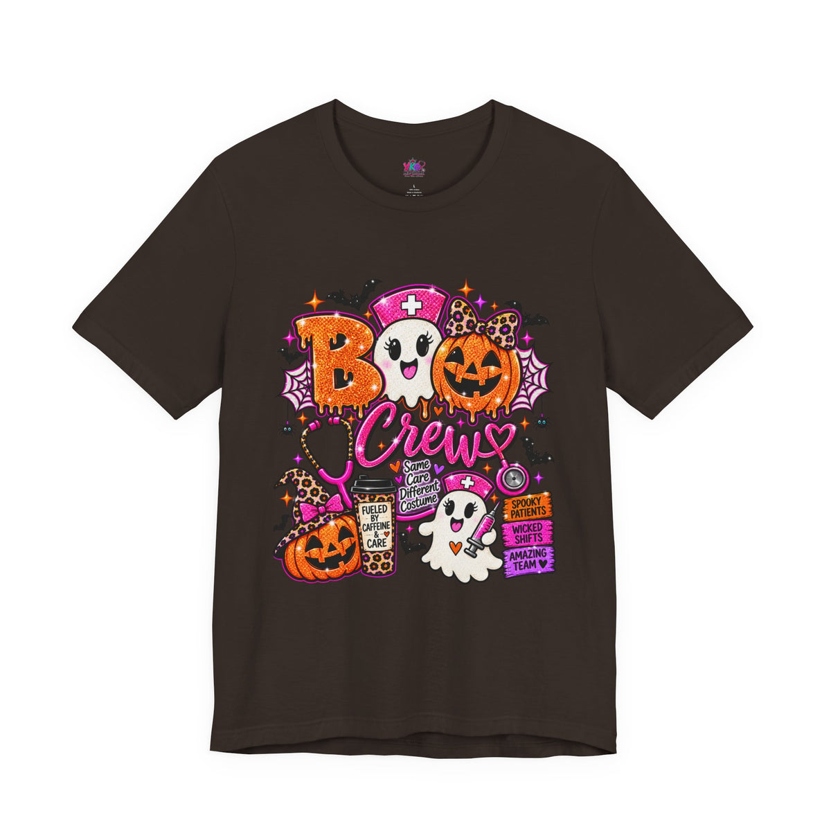 Halloween Boo Crew T-Shirt — Cute Nurse Ghosts, Jack-O'-Lanterns & Candy Graphic Tee
