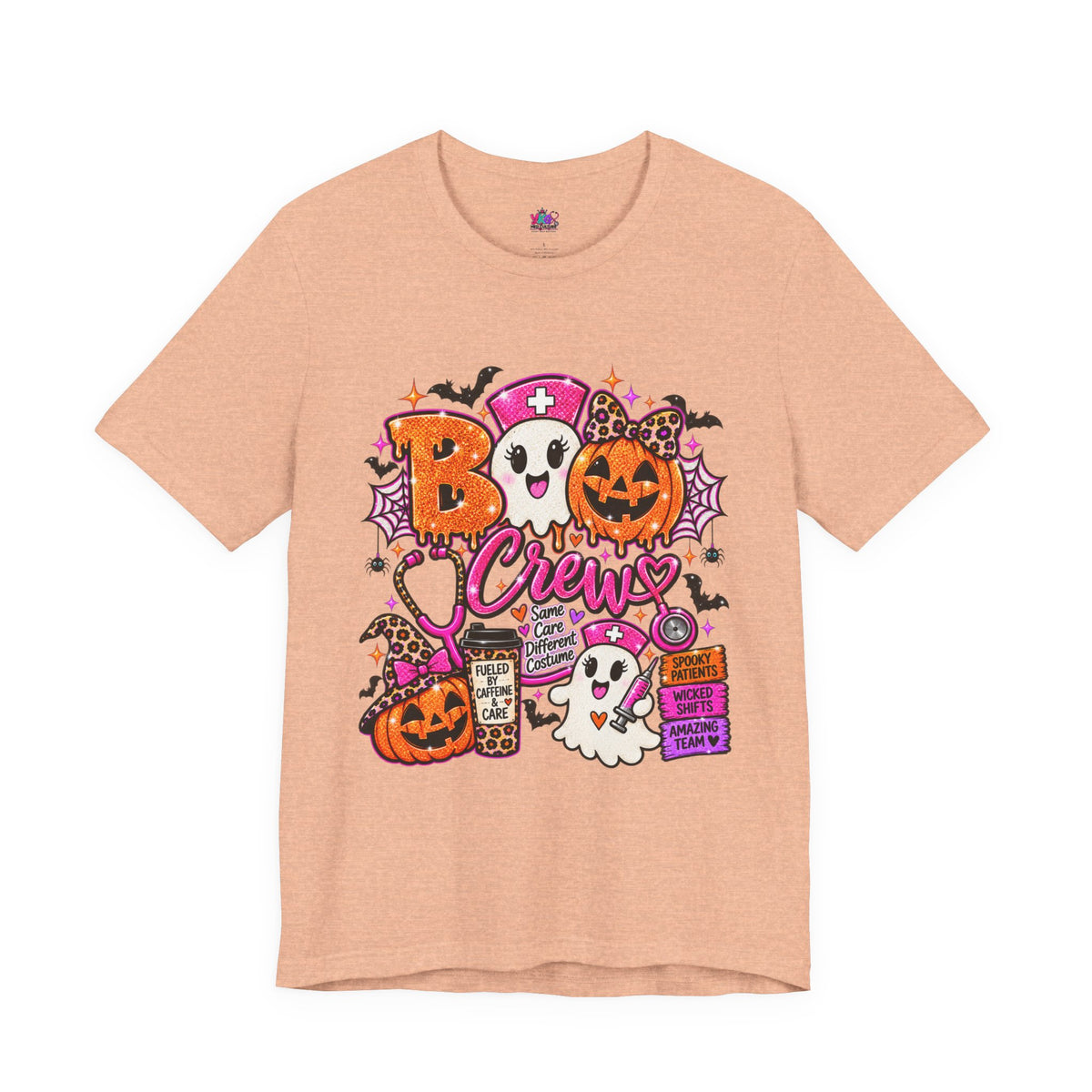Halloween Boo Crew T-Shirt — Cute Nurse Ghosts, Jack-O'-Lanterns & Candy Graphic Tee