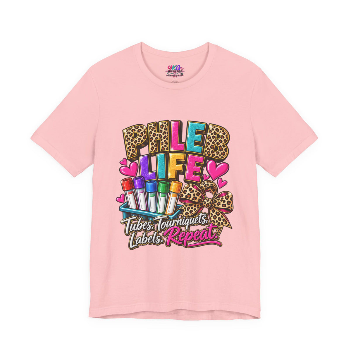 Phlebotomist Squad Tee — "Tubes, Turnarounds, Labels, Repeat" Graphic Shirt