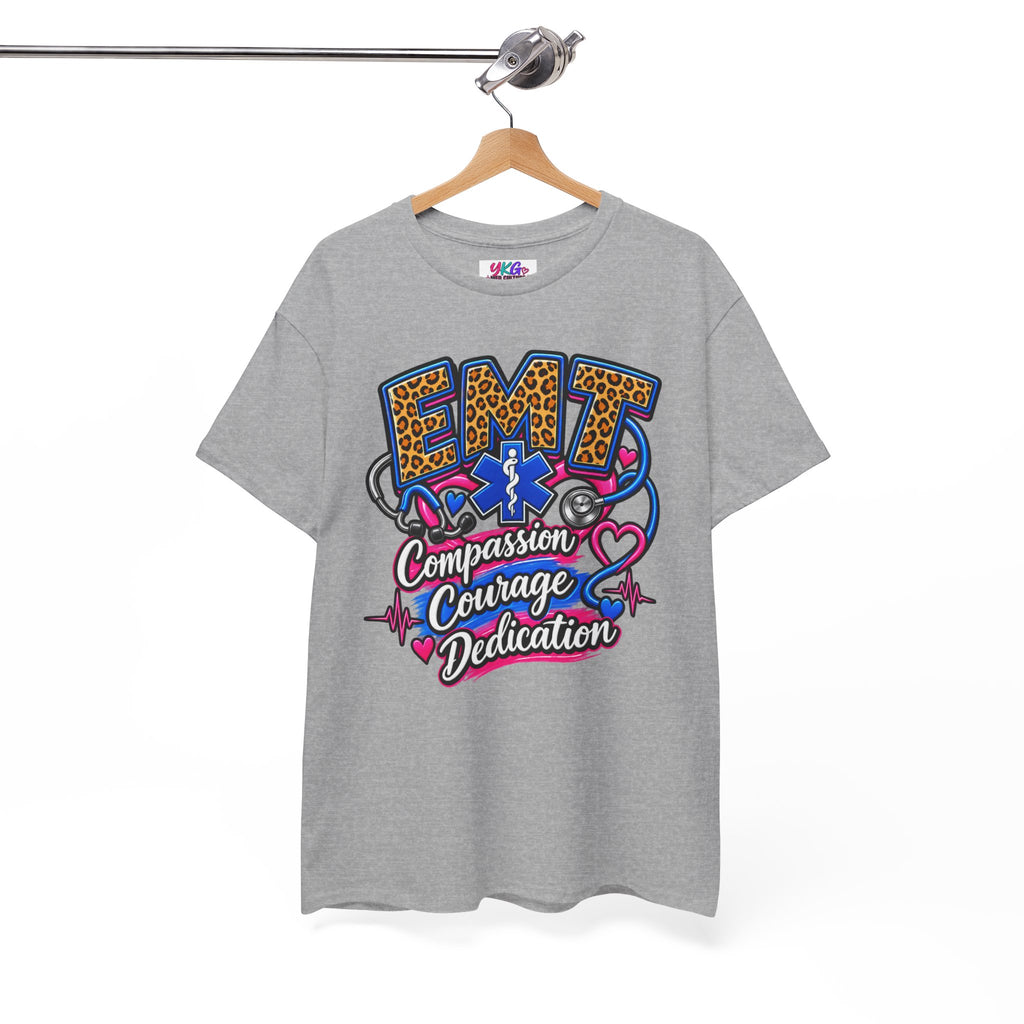 EMT Compassion Courage Dedication T-Shirt — Paramedic & First Responder Tribute Tee