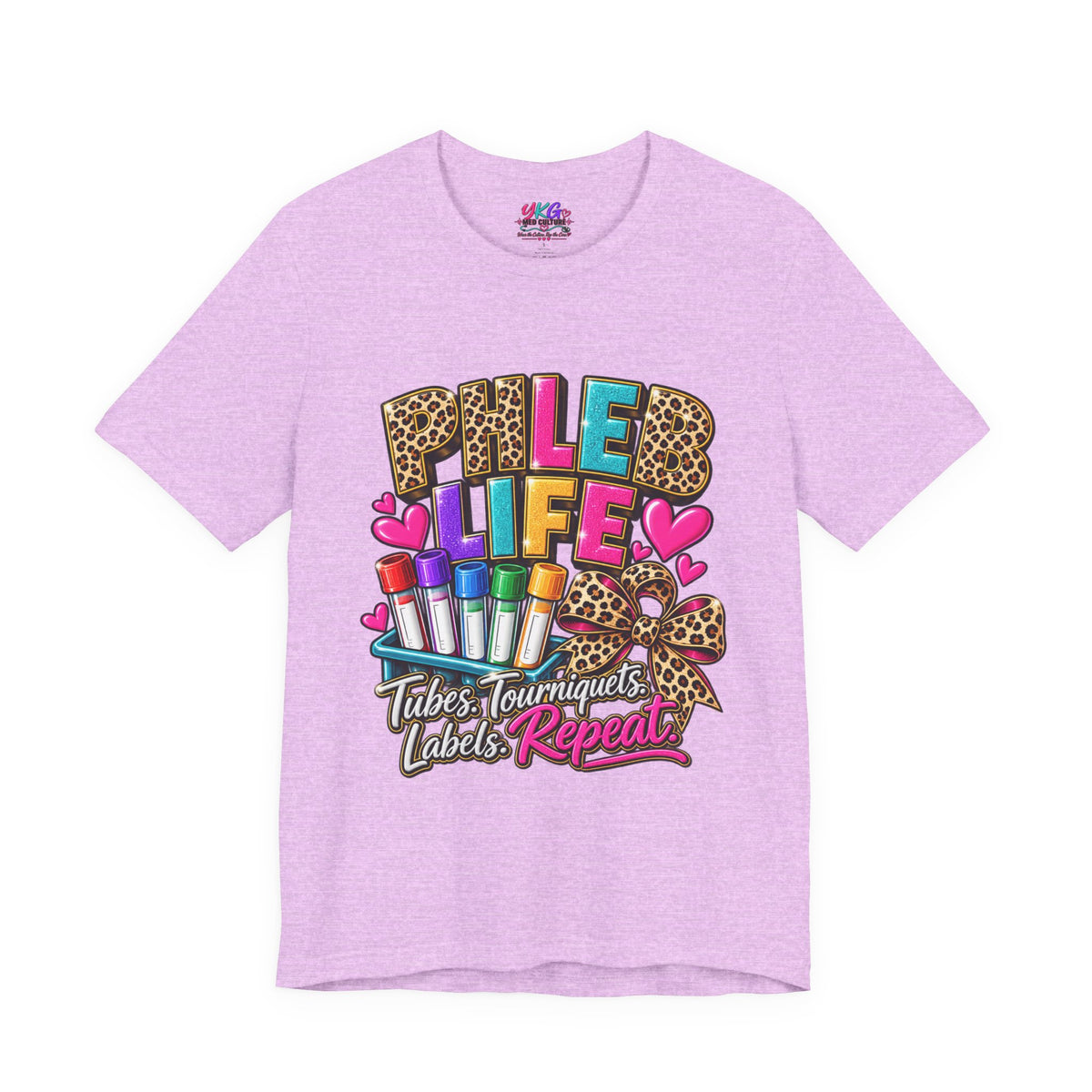 Phlebotomist Squad Tee — "Tubes, Turnarounds, Labels, Repeat" Graphic Shirt