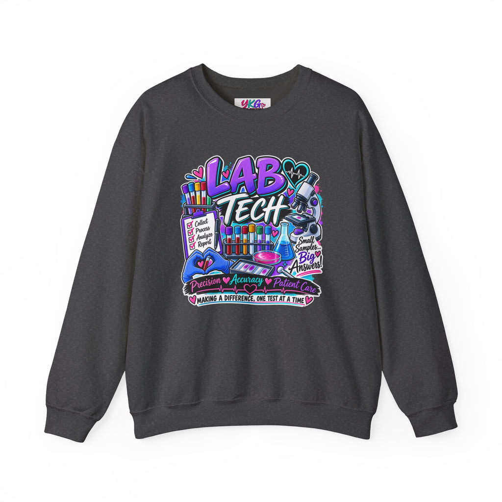 Lab Tech Crewneck Sweatshirt — Colorful Science Lab Technician Graphic