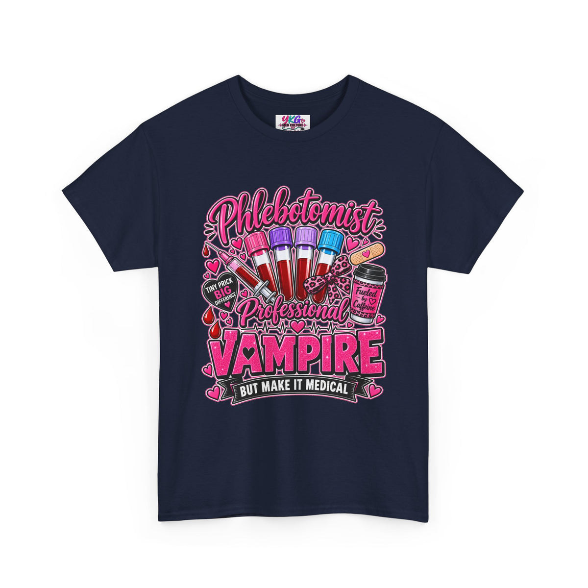 Phlebotomist Vampire T-Shirt – 'Professional Vampire but Make It Medical' Cute Medical Worker Tee