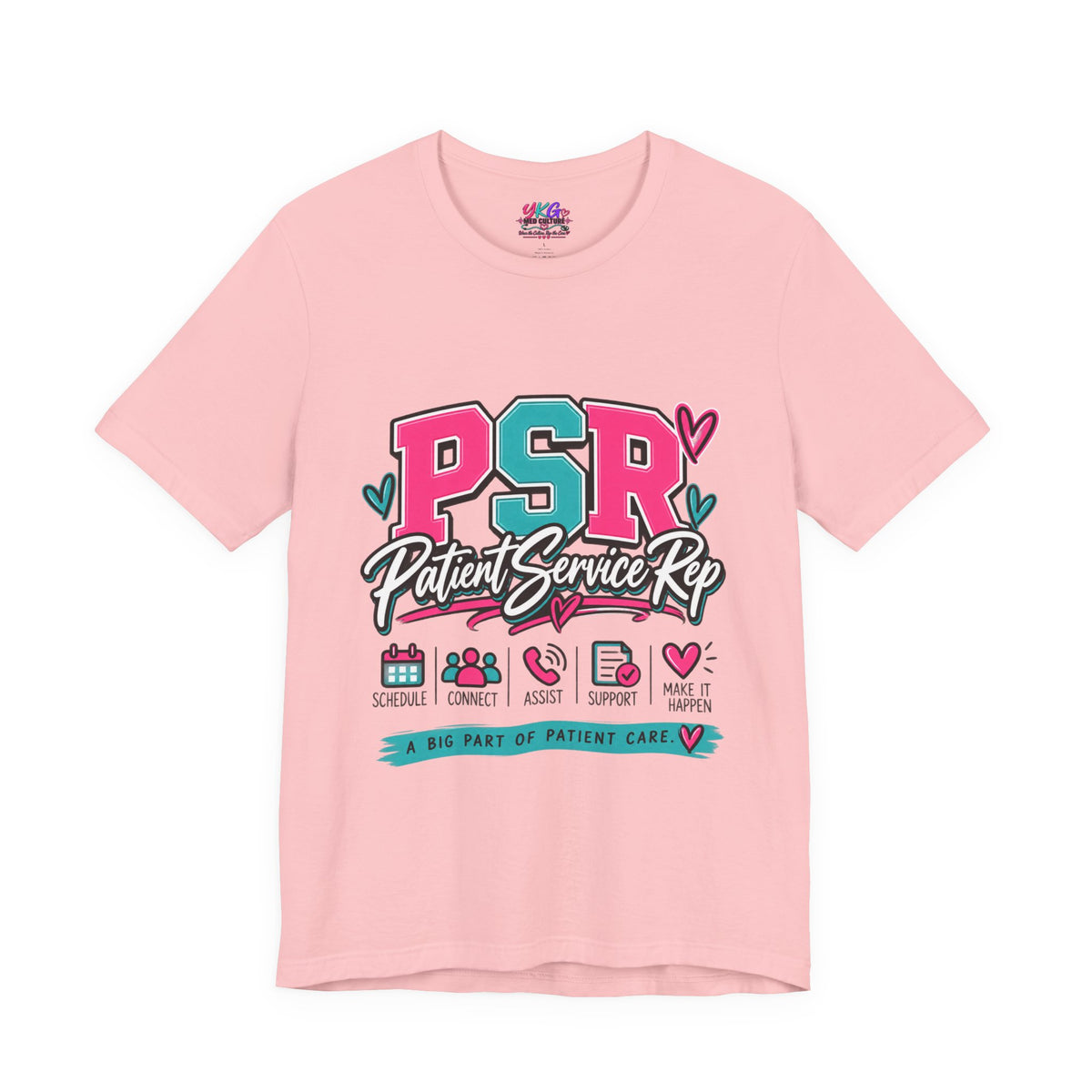 PSR Patient Service Rep T-Shirt – Cute Pink & Teal Medical Staff Tee