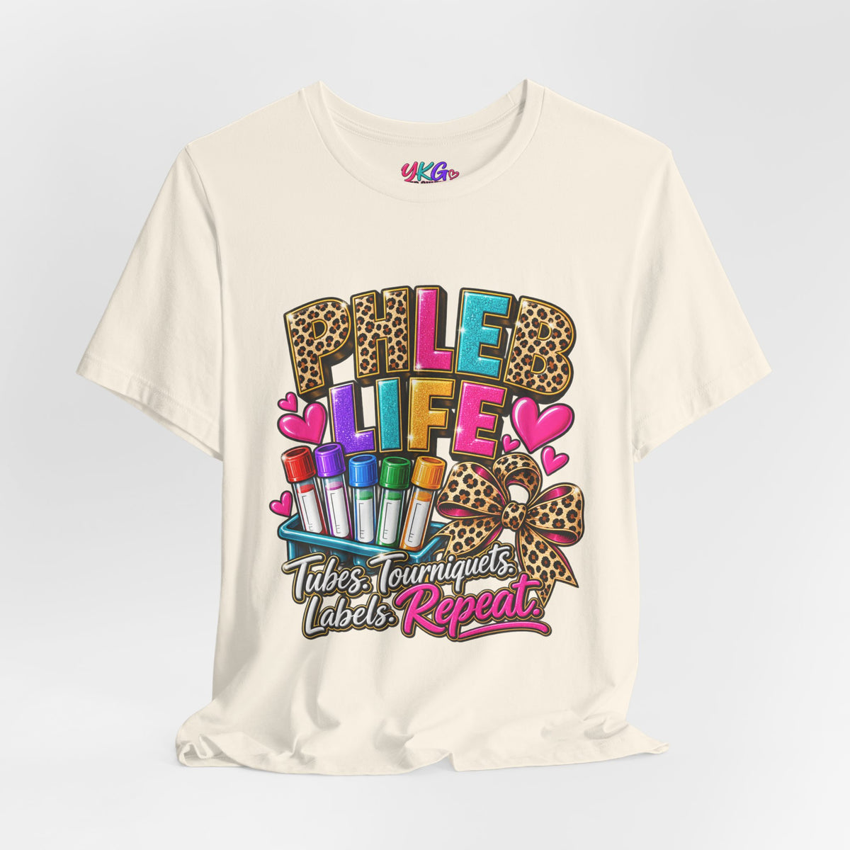 Phlebotomist Squad Tee — "Tubes, Turnarounds, Labels, Repeat" Graphic Shirt