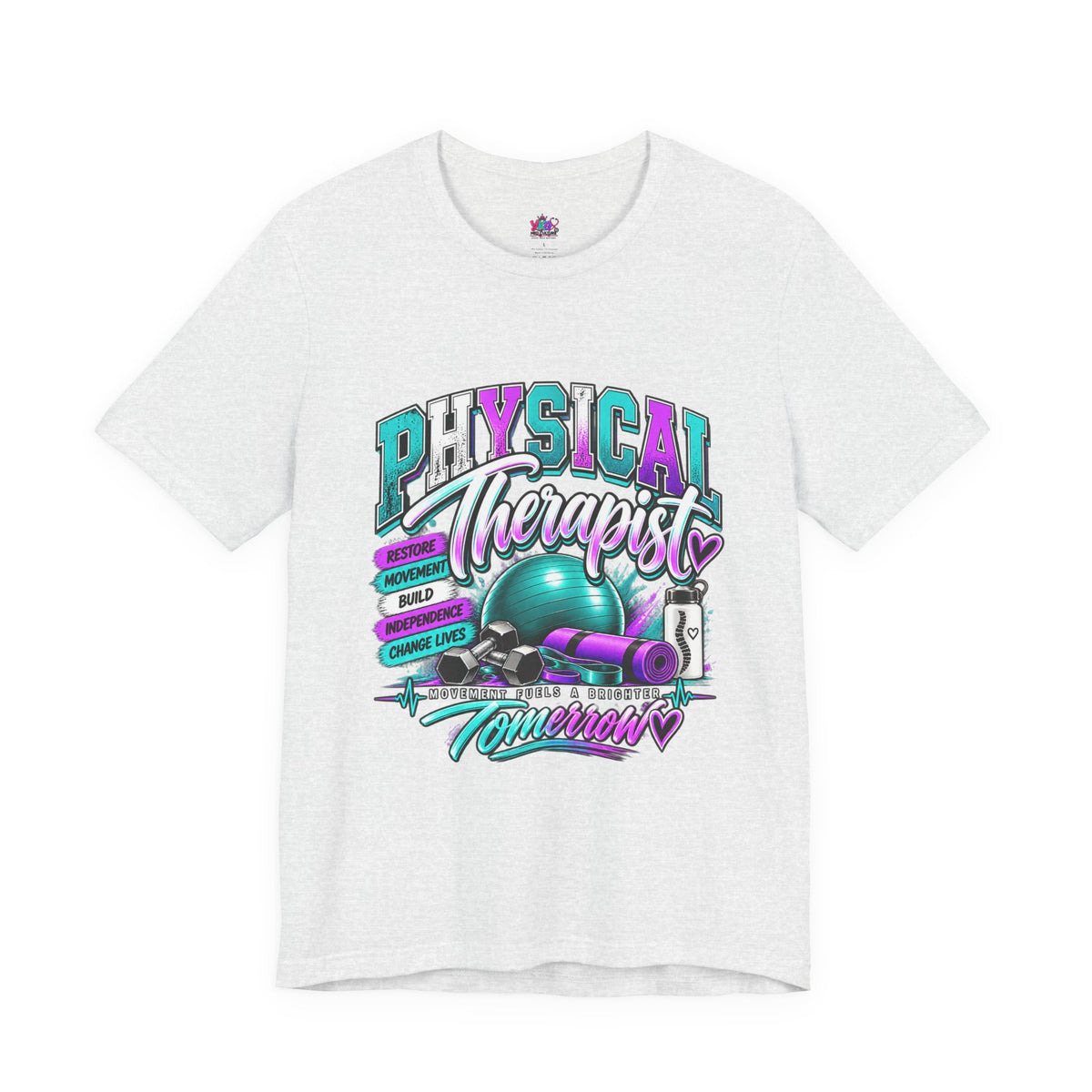 Physical Therapist Tee — Retro Fitness Graphic Shirt ("Physical Therapist: Helping People Move, Change Lives")