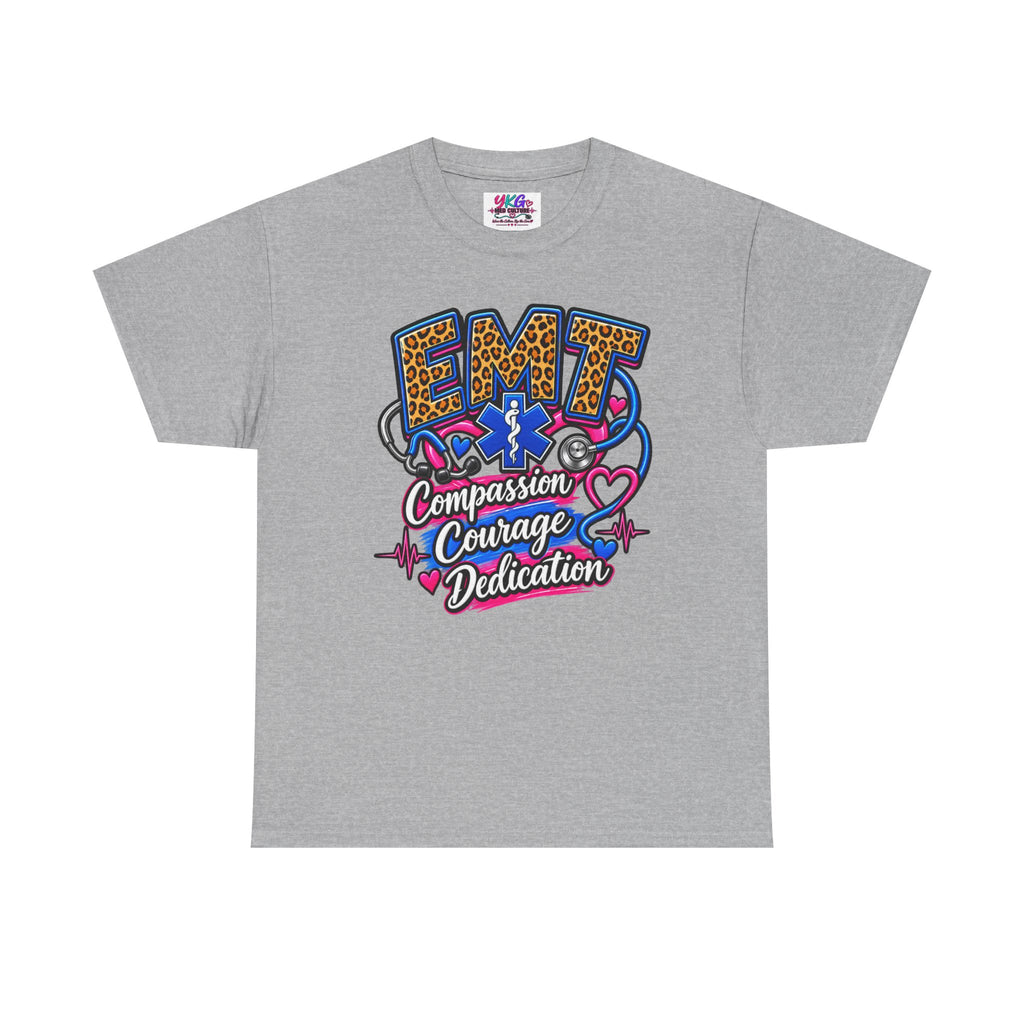 EMT Compassion Courage Dedication T-Shirt — Paramedic & First Responder Tribute Tee