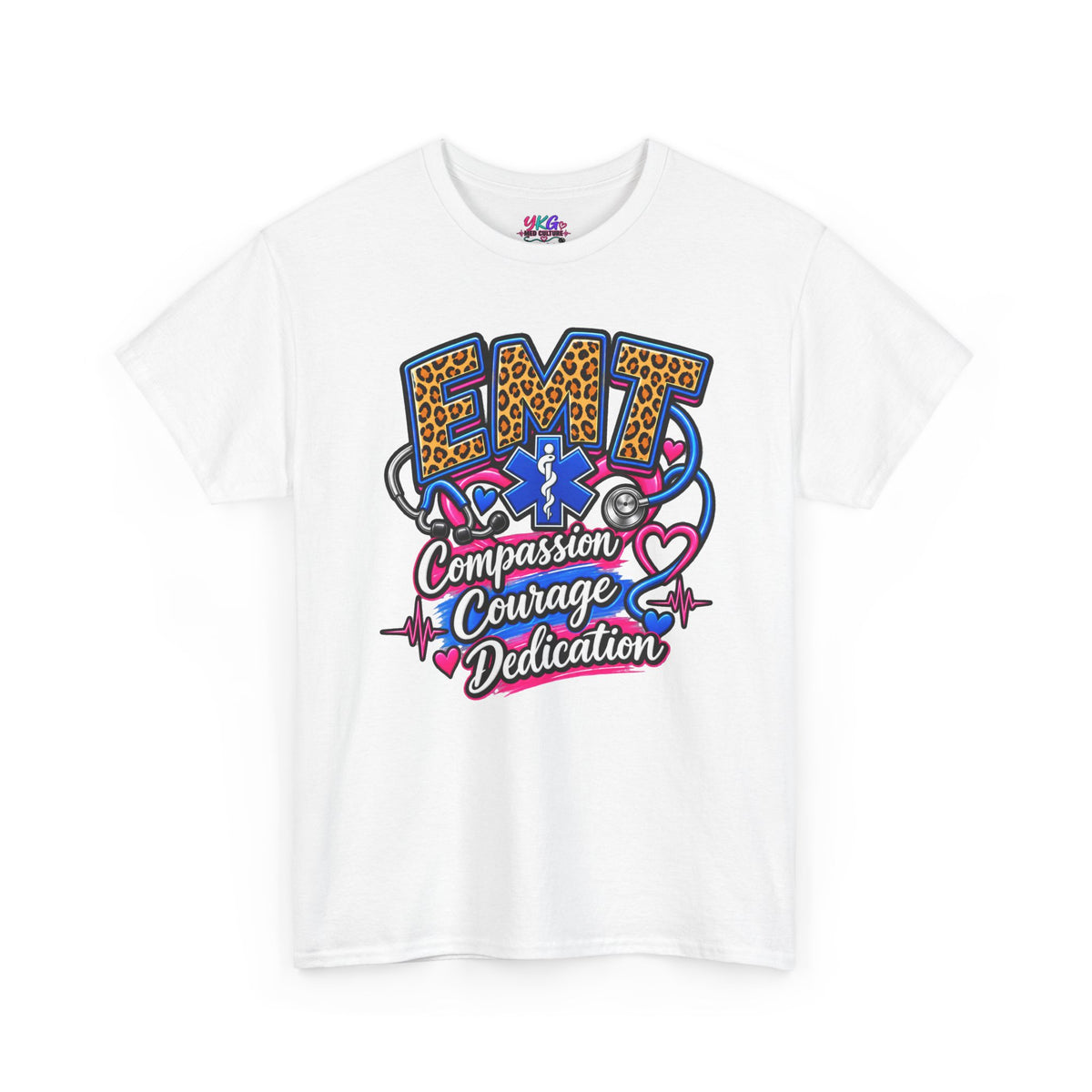 EMT Compassion Courage Dedication T-Shirt — Paramedic & First Responder Tribute Tee