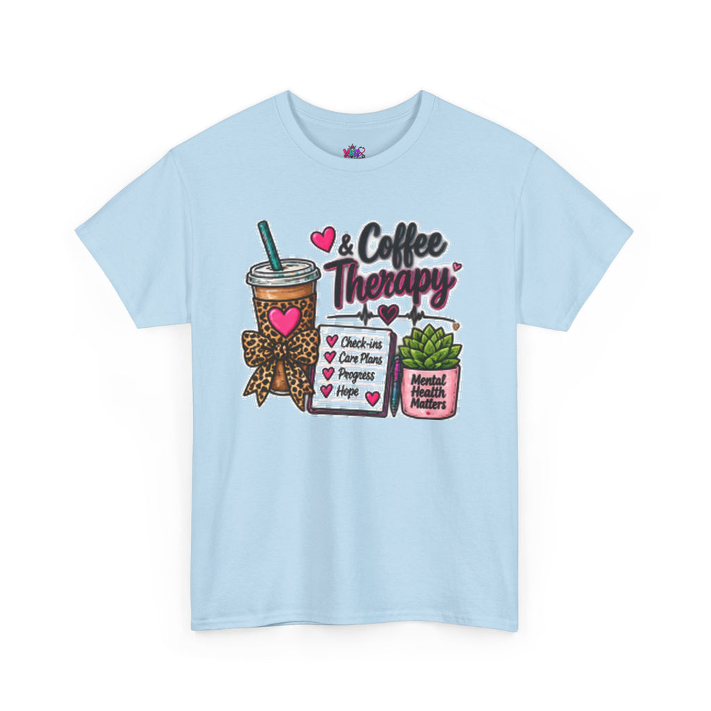 Coffee Therapy T-Shirt — Coffee, Plants & Self-Care Graphic Tee