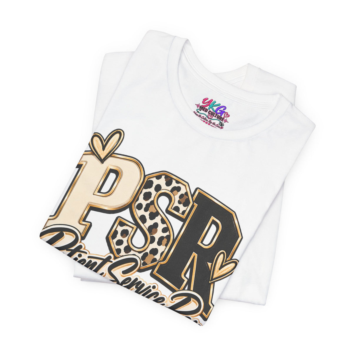 Patient Service Rep Tee – PSR Leopard Heart Design