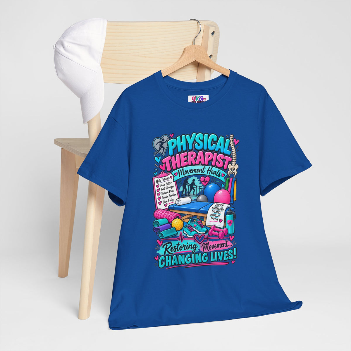 Physical Therapist T-Shirt — "Restoring Movement, Changing Lives" Colorful Rehab Tee