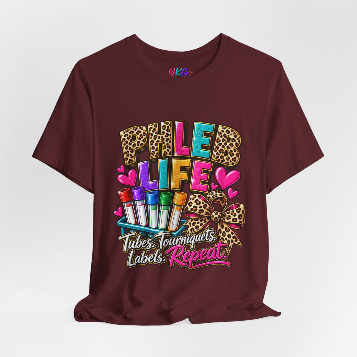 Phlebotomist Squad Tee — "Tubes, Turnarounds, Labels, Repeat" Graphic Shirt